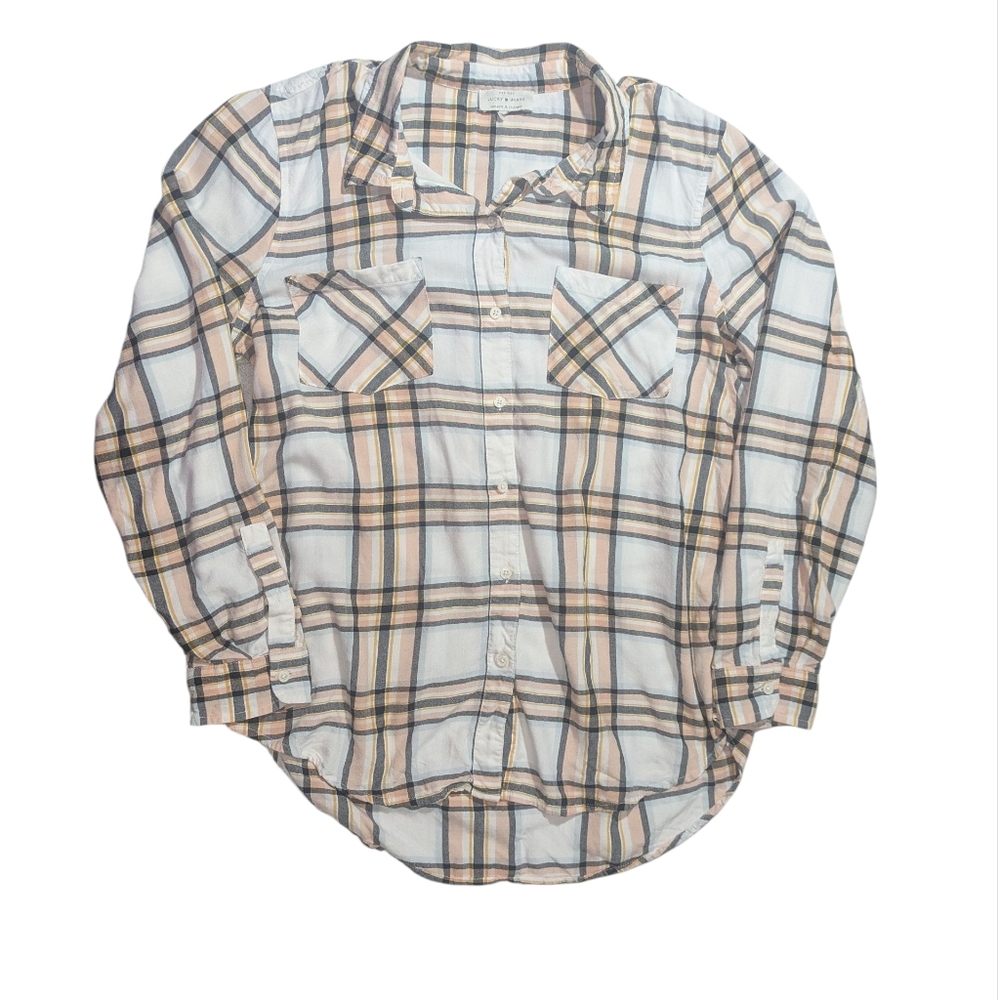 Lucky Brand Plaid Button Up Shirt Large